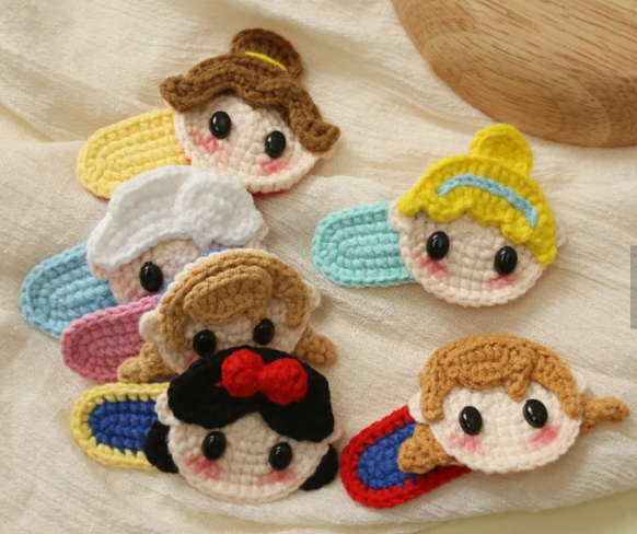 Crochet Princess Snap clips