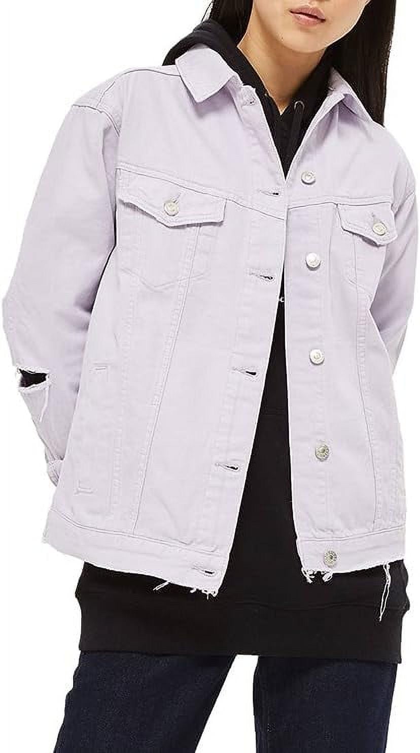 Topshop Ripped Elbow Denim Jacket (US 2)