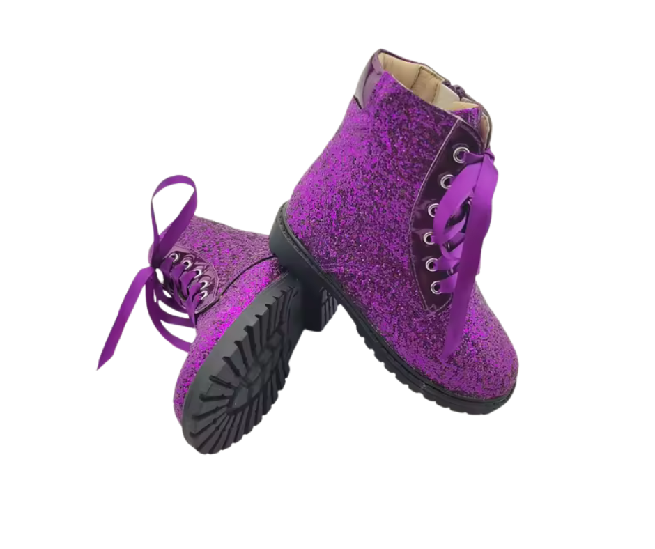 Sparkle squad glitter combat boots