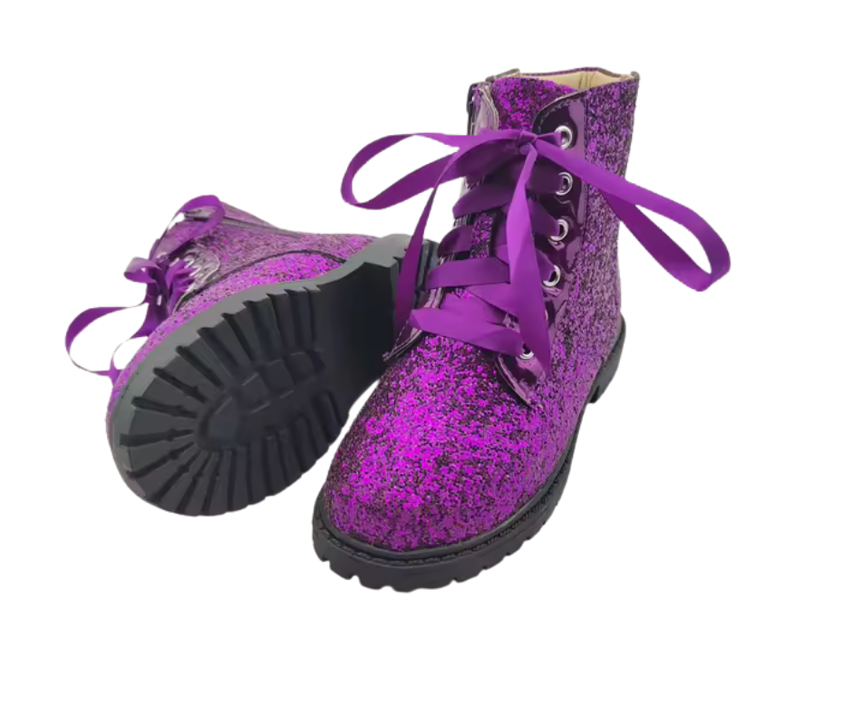 Sparkle squad glitter combat boots