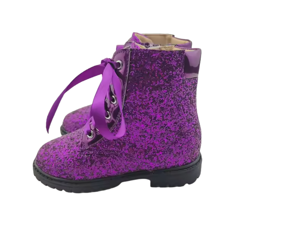 Sparkle squad glitter combat boots