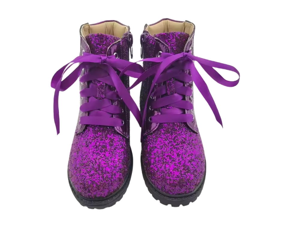 Sparkle squad glitter combat boots