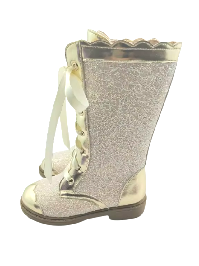 Goldie scallop lace boots