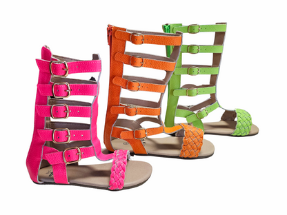 Presley Girls Leather Gladiator buckle sandal