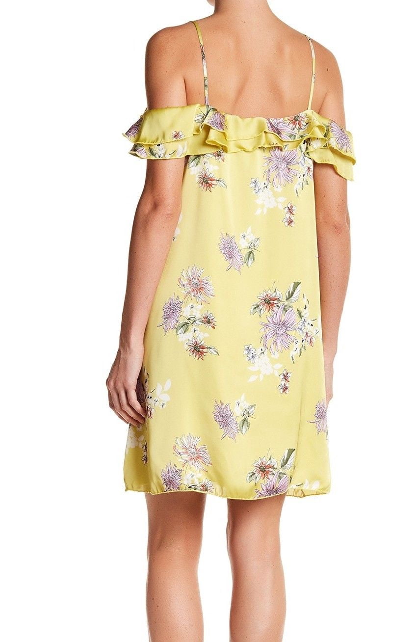The Vanity Room NEW Yellow Womens Size Medium M Floral Shift Dress