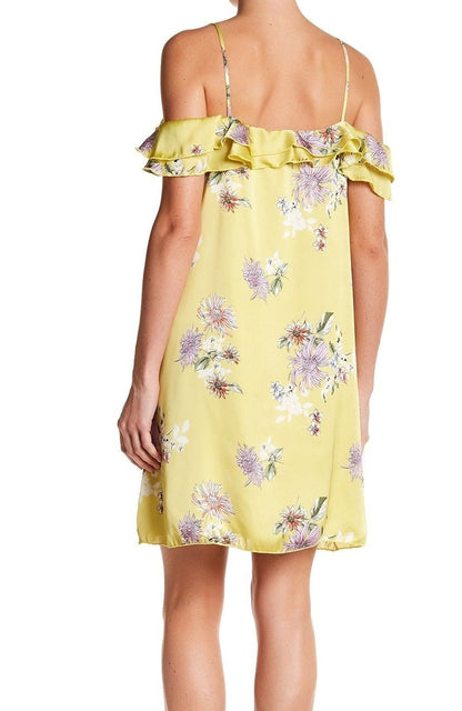 The Vanity Room NEW Yellow Womens Size Medium M Floral Shift Dress