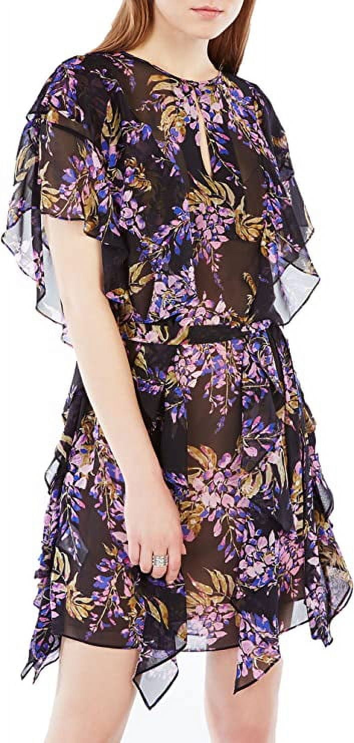 BCBGMAXAZRIA Filippa Floral Print Silk Kaftan Dress Large