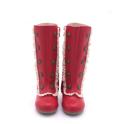 Analise Leather Button Boots ready to ship