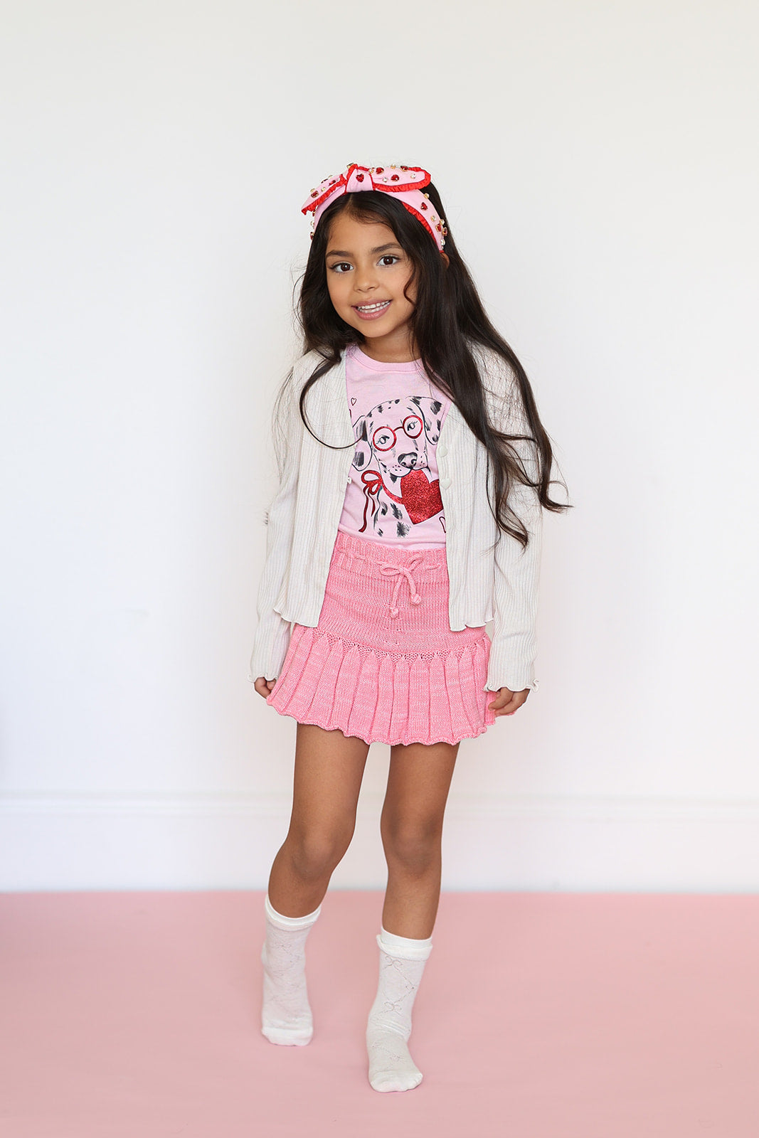Spring strawberry - tulips - bows mesh socks