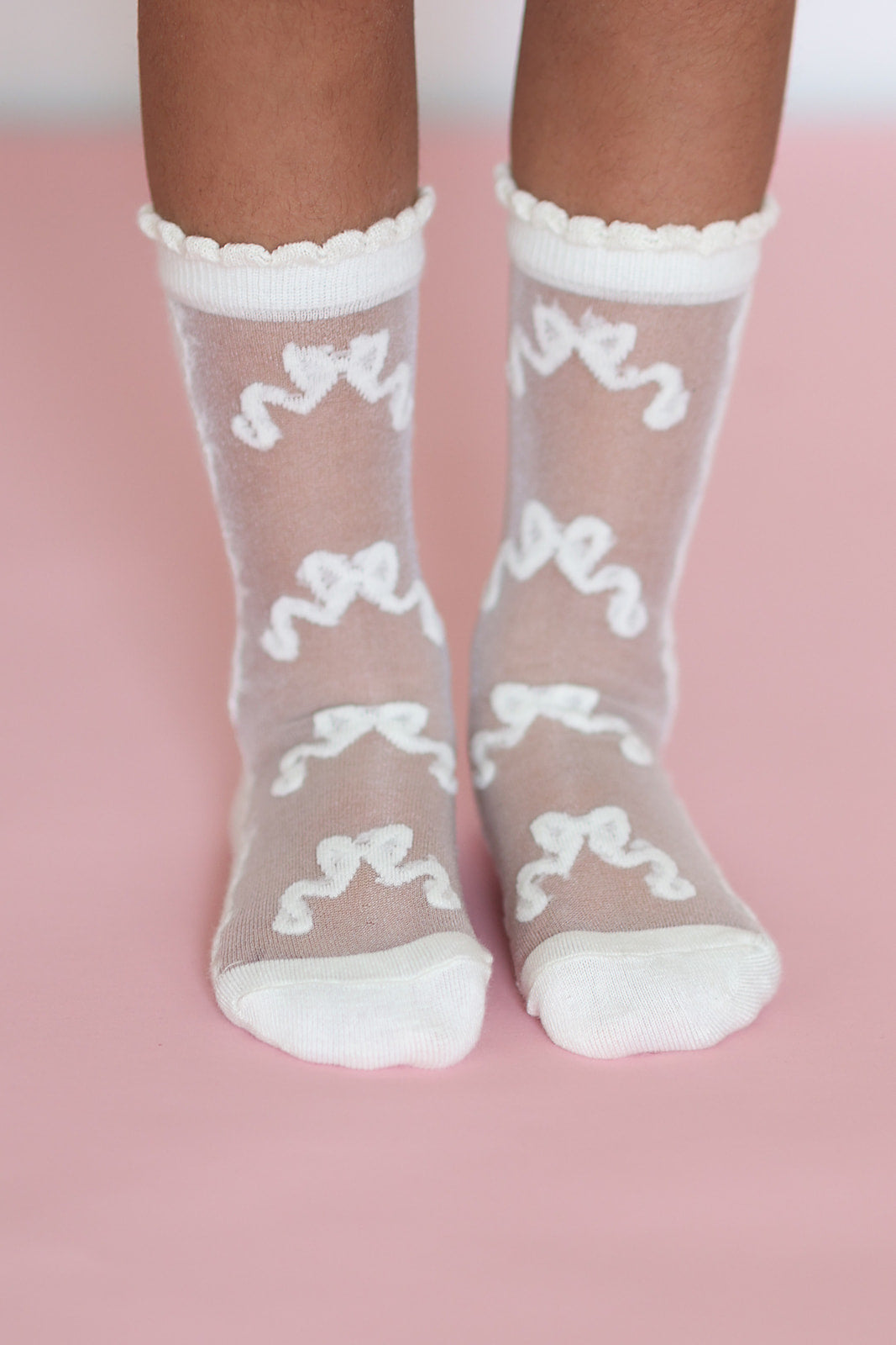 Spring strawberry - tulips - bows mesh socks