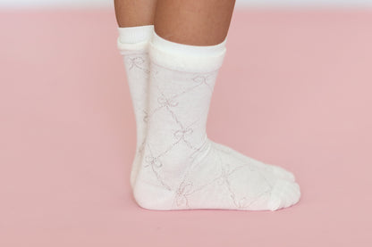 Spring strawberry - tulips - bows mesh socks