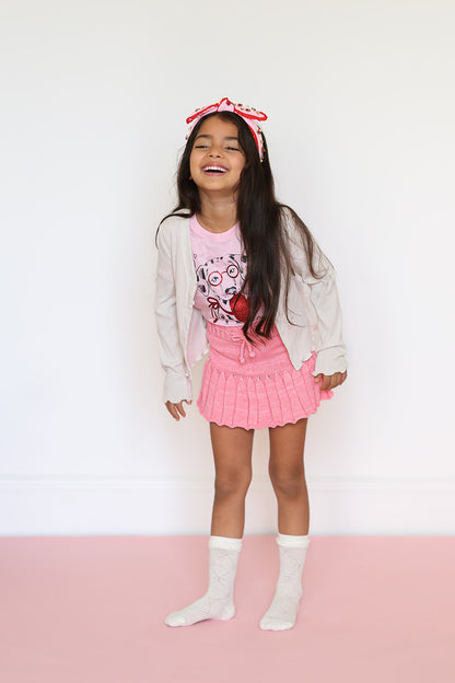 Spring strawberry - tulips - bows mesh socks