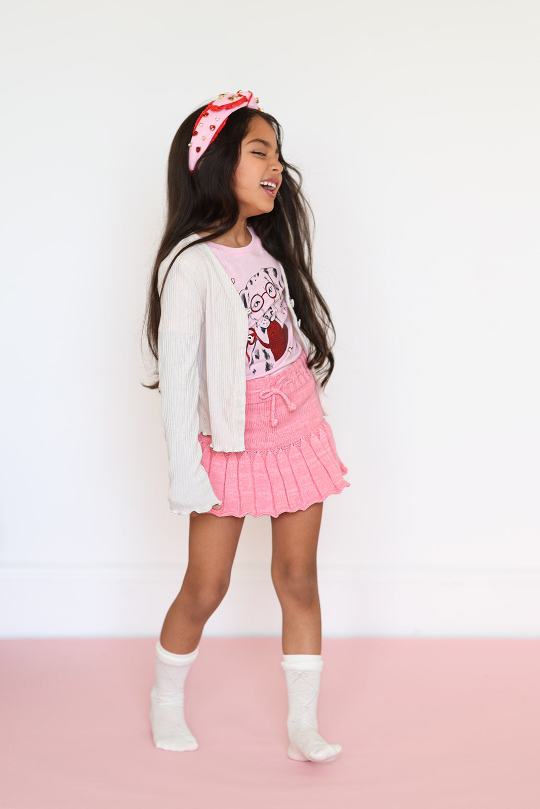 Spring strawberry - tulips - bows mesh socks