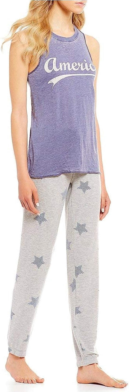 PJ Salvage America-Screen Print Jersey Knit Sleep Tank small