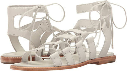 Frye Women's Blair Side Ghillie Gladiator Sandal White 9M