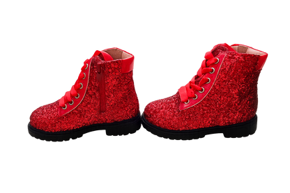 Sparkle squad glitter combat boots
