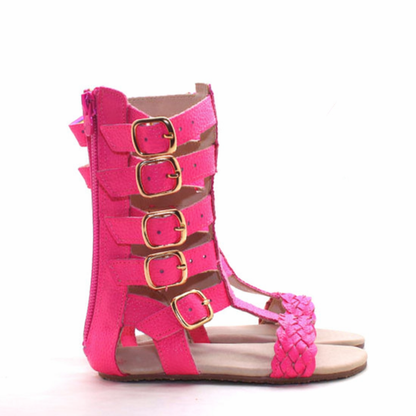 Presley Girls Leather Gladiator buckle sandal
