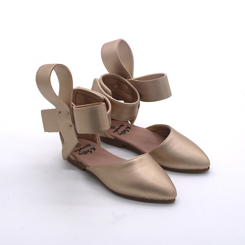 Aubrey bow shoes - champagne gold