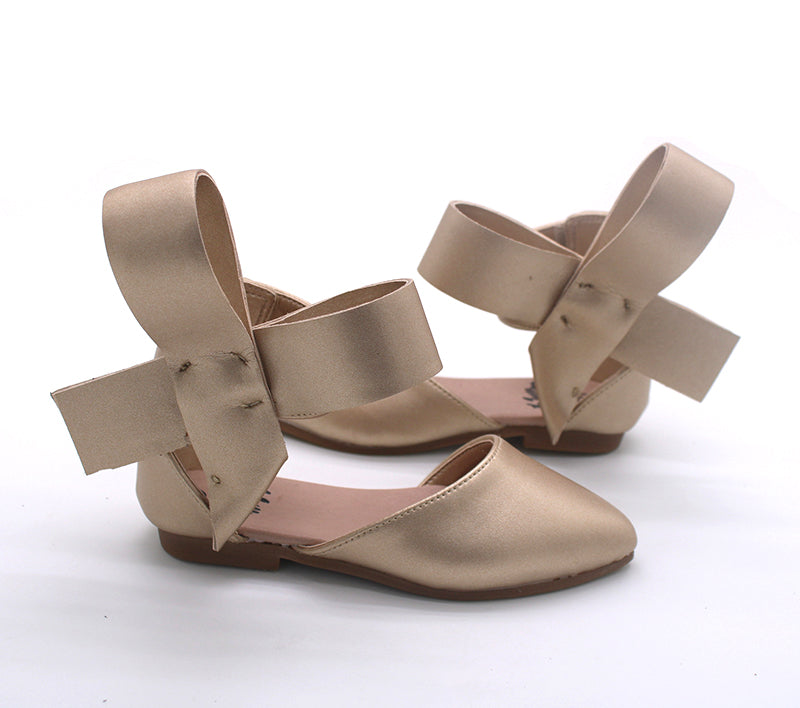 Aubrey bow shoes - champagne gold