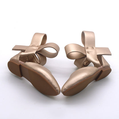 Aubrey bow shoes - champagne gold The Willing Accomplice Aubrey bow shoes - champagne gold The Willing Accomplice