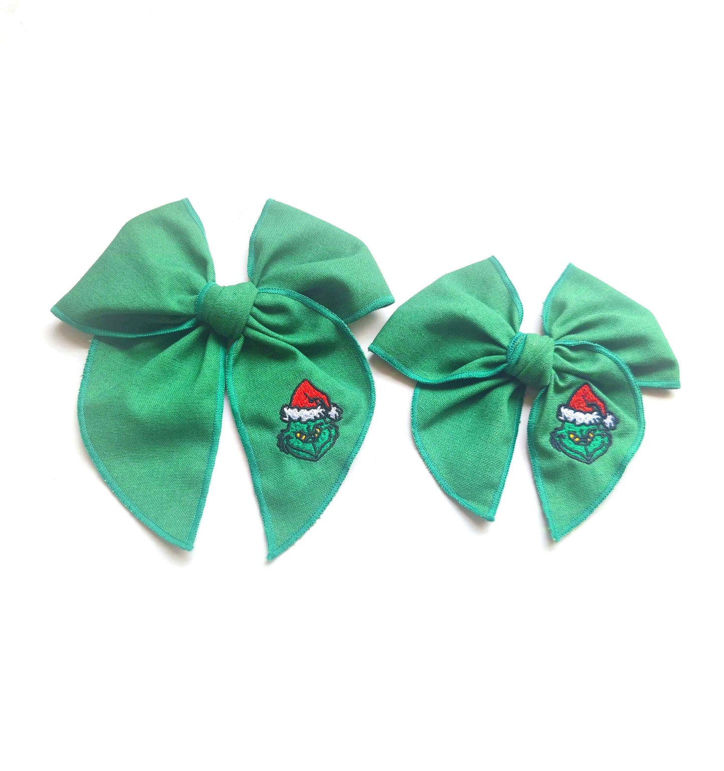 Christmas embroidered hair bows