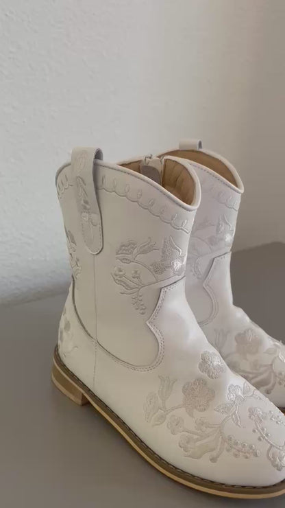 Embroidered floral cowboy boots Mom and me match