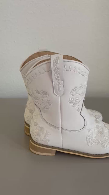 Embroidered floral cowboy boots Mom and me match