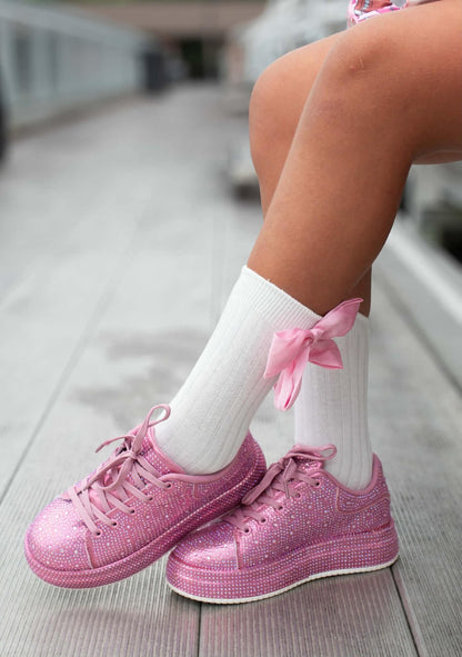 Sparkle Platform Rhinestone Girl's Sneakers