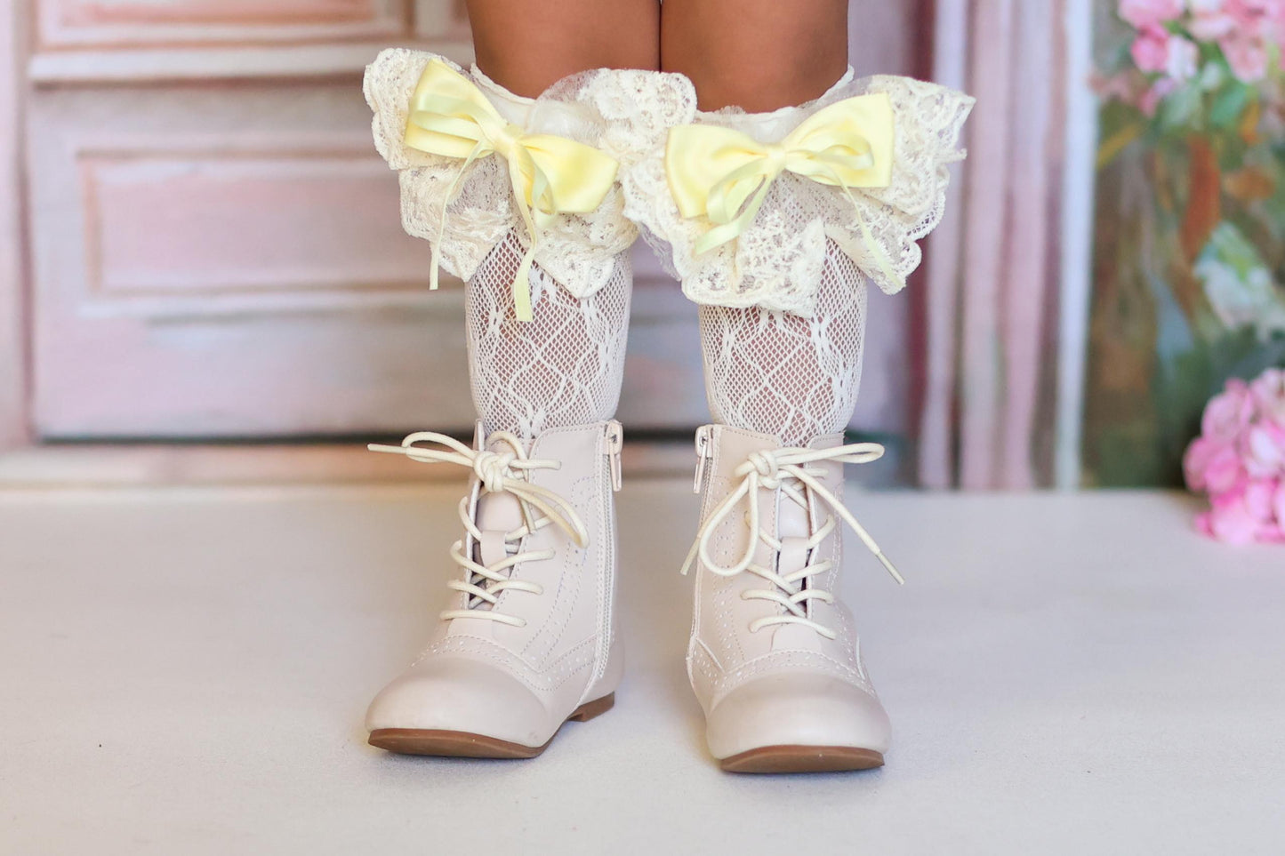 Spring Lace double bow stockings