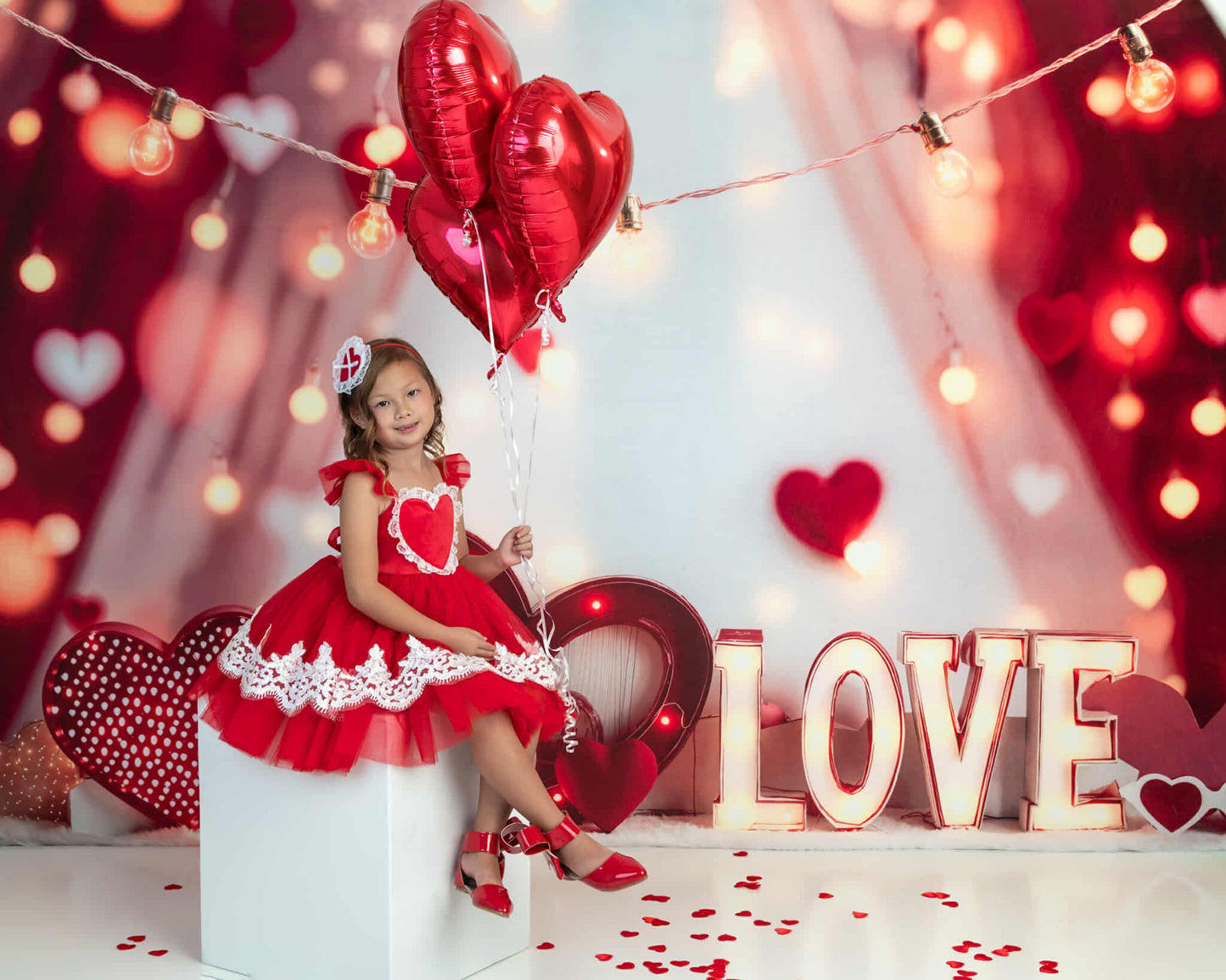 Aubrey Bow Shoes Patent red and black