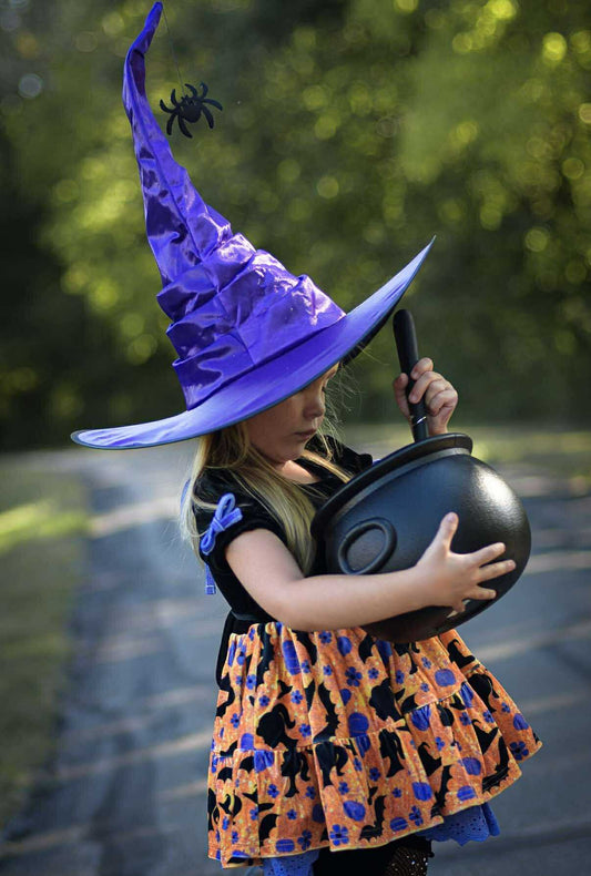 Purple spider witch hat