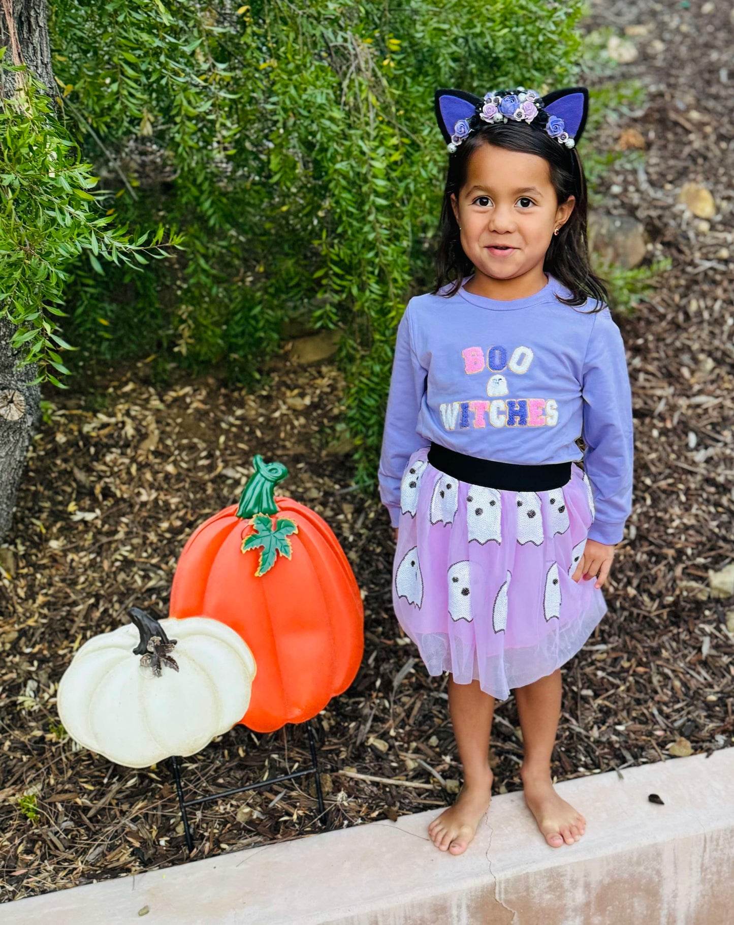 Boo witches sweater & ghost tulle skirt