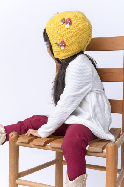 Mushroom crochet bonnet