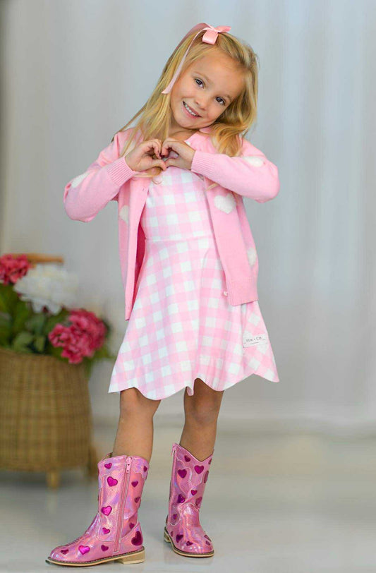 Heart contrast cardigan