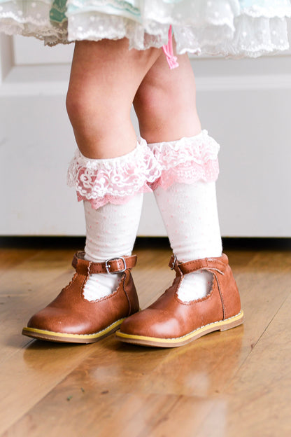 Bunny Lace Double Ruffle Socks RTS