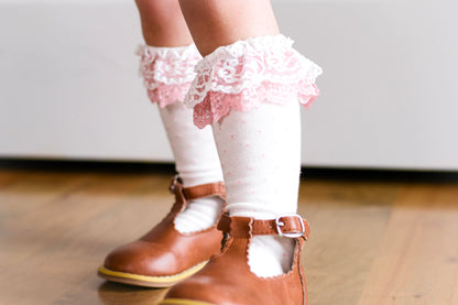 Bunny Lace Double Ruffle Socks RTS