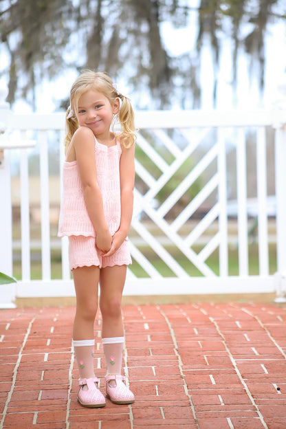 Spring strawberry - tulips - bows mesh socks