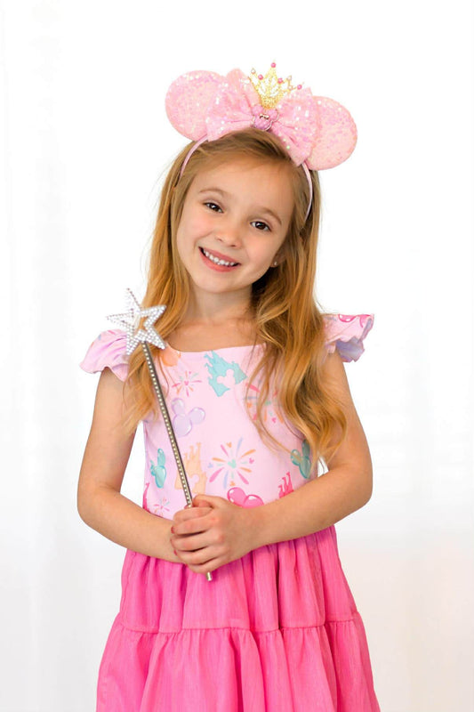Magical mouse ears pearl bow headband
