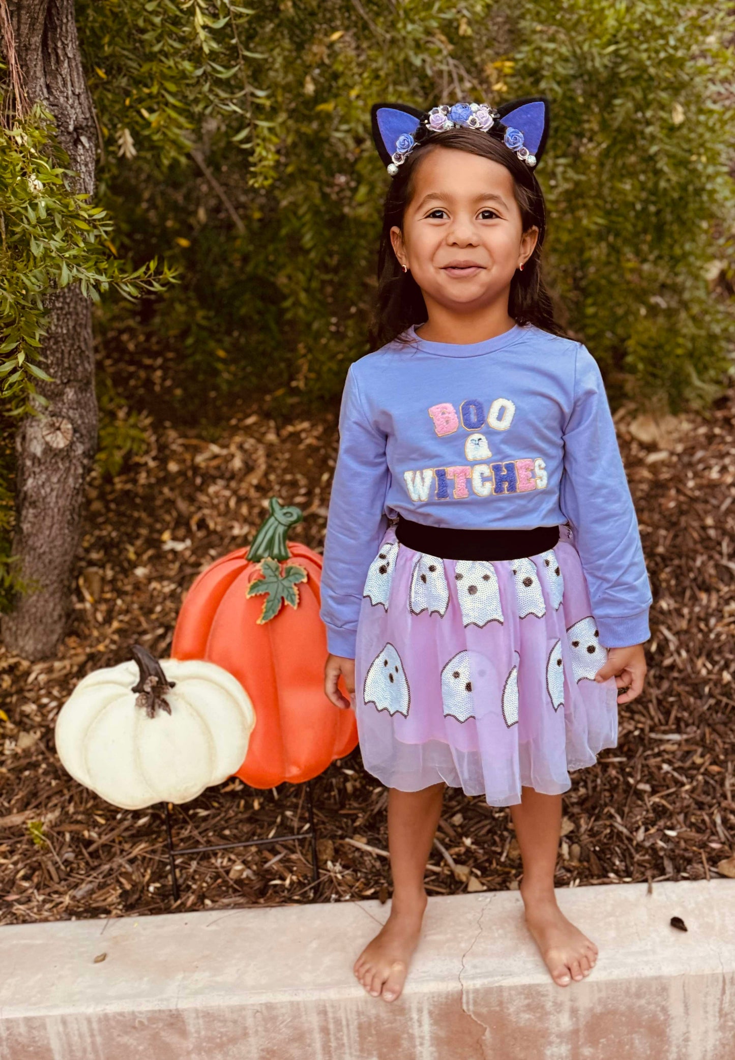 Boo witches sweater & ghost tulle skirt