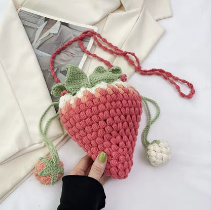 Handmade Strawberry crochet bag