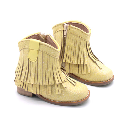 Clementine Fringe cowboy booties (glitter and solid)