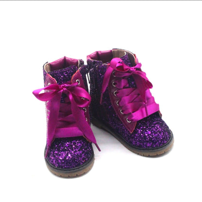 Sparkle squad Girls glitter combat boots
