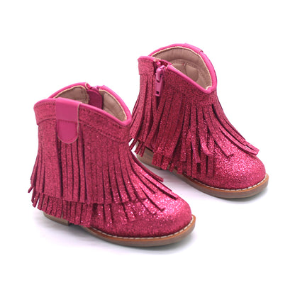 Clementine Fringe cowboy booties (glitter and solid)