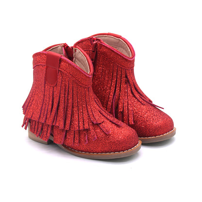 Clementine Fringe cowboy booties (glitter and solid)