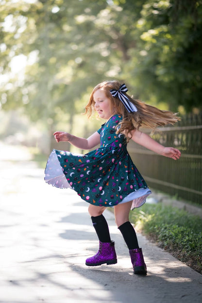 Sparkle squad Girls glitter combat boots