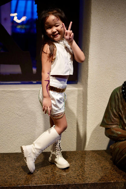 Kpop tall combat boots