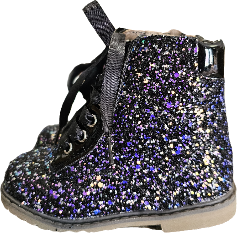 Sparkle squad Girls glitter combat boots