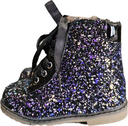 Sparkle squad Girls glitter combat boots