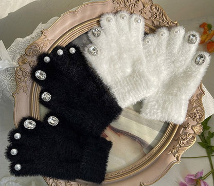 Pearl frost bow gloves
