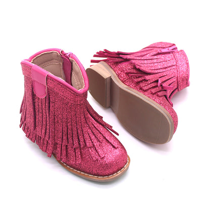 Clementine Fringe cowboy booties (glitter and solid)